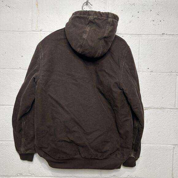 Y2K Carhartt Quilted Hooded Active Jacket “Dark Brown” WJ130 - Picture 2 of 9